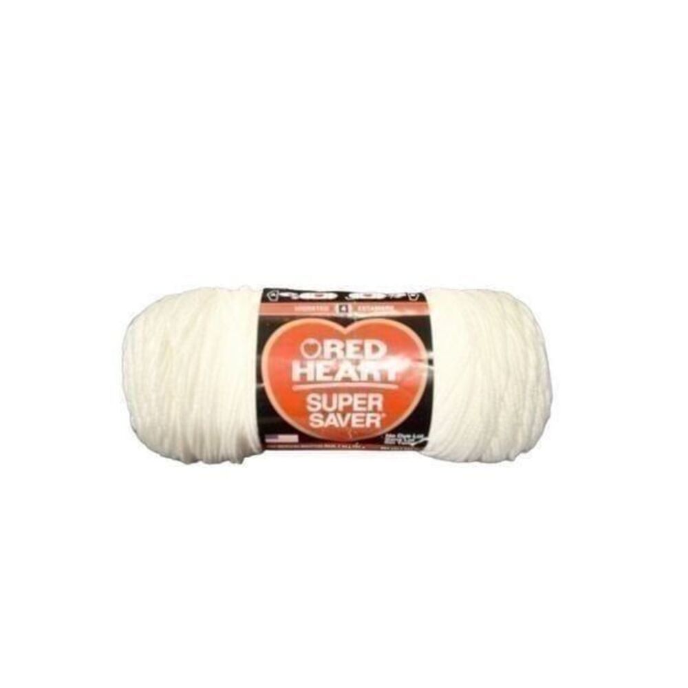 Red Heart super saver with pattern white 1039 7oz 1 skein 4M